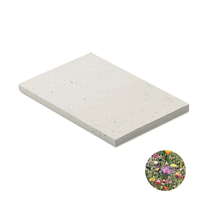 Caiet cu copertă moale SEED BOOK — culoarea Alb, față