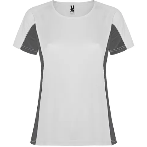 Tricou sport damă Shanghai — culoarea Alb / Plumb închis, imagine produs