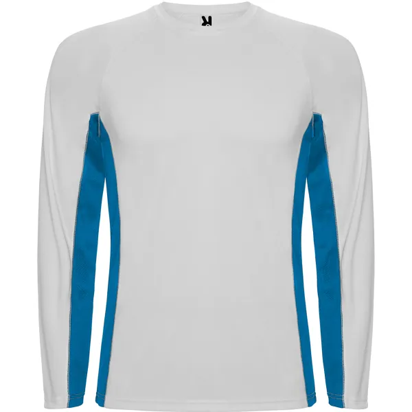 Tricou sport cu mânecă lungă bărbați Shanghai — culoarea Alb / Albastru regal, imagine produs