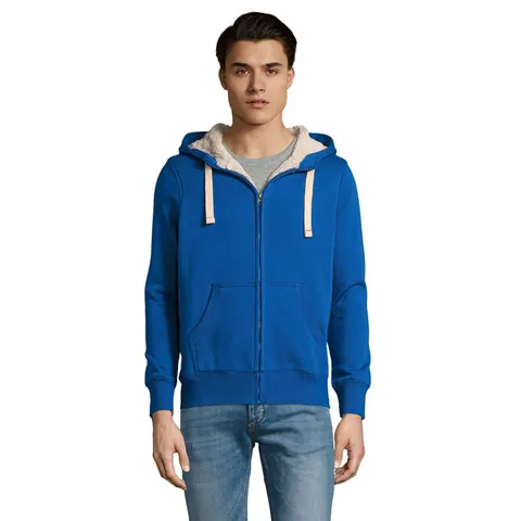 Hanorac cu fermoar unisex SHERPA — culoarea Albastru regal, față