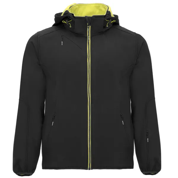Jachetă softshell bărbați Siberia — culoarea Negru / Lime intens, imagine produs