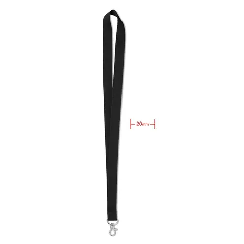 Lanyard SIMPLE LANY — culoarea Negru, față