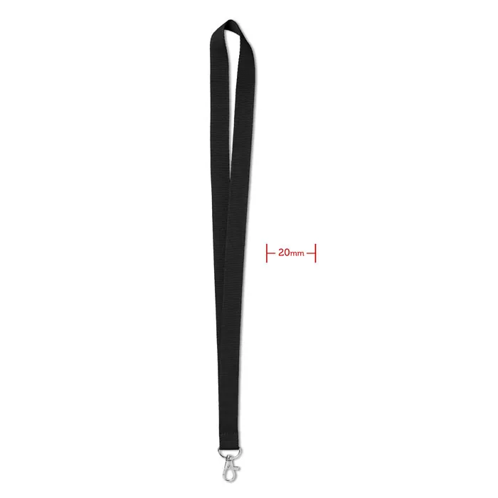 Lanyard SIMPLE LANY — culoarea Negru, față