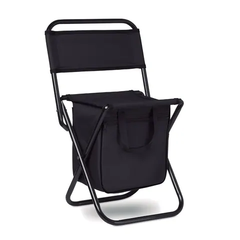 Scaun pliabil cu geantă frigorifică SIT & DRINK — culoarea Negru, față