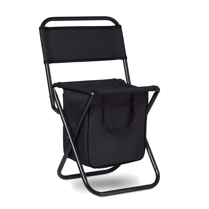 Scaun pliabil cu geantă frigorifică SIT & DRINK — culoarea Negru, față