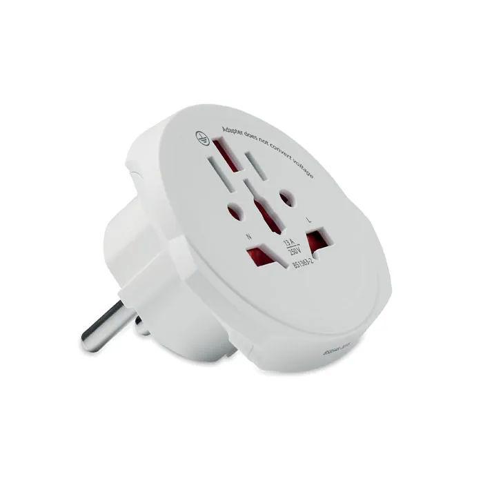 Adaptor de călătorie SKROSS — culoarea Alb, față