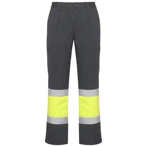 Pantaloni reflectorizanți bărbați Soan — culoarea Plumb / Galben fluor, imagine produs