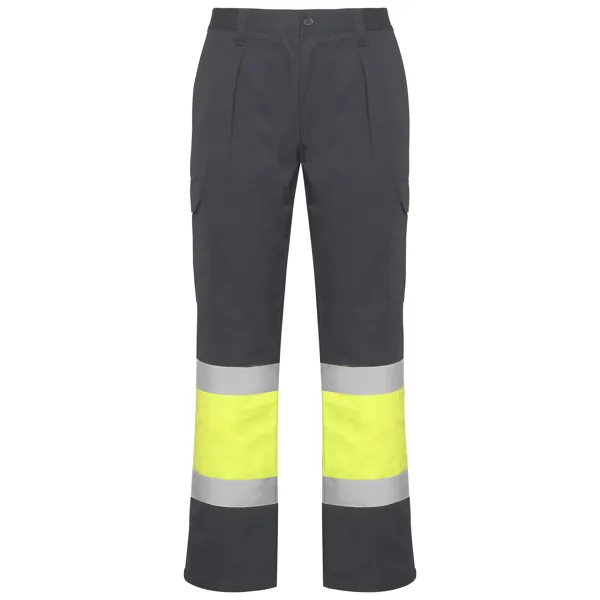 Pantaloni reflectorizanți bărbați Soan — culoarea Plumb / Galben fluor, imagine produs