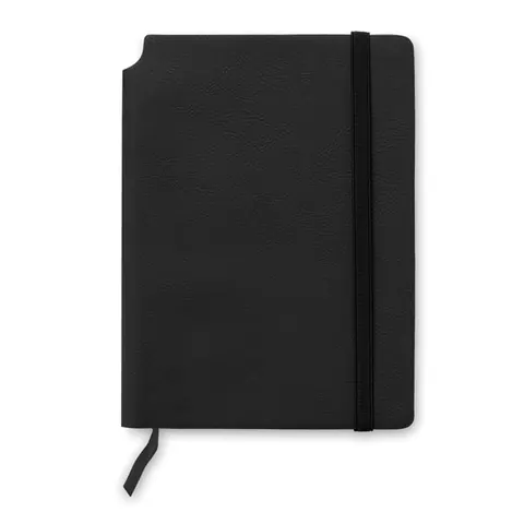 Caiet cu copertă moale SOFTNOTE — culoarea Negru, față