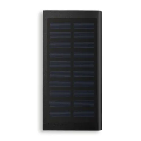 Baterie externă solară SOLAR POWERFLAT — culoarea Negru, față