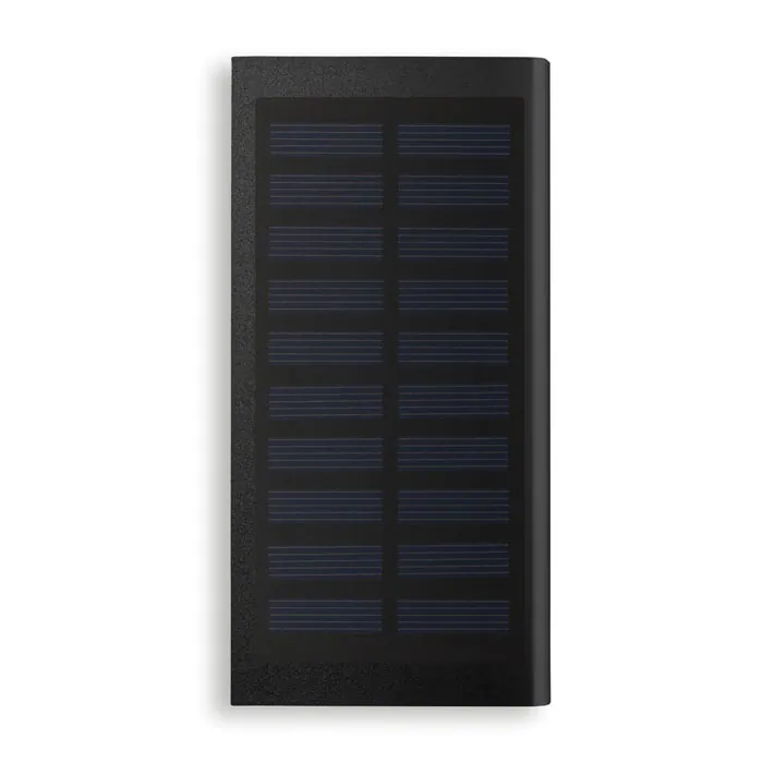 Baterie externă solară SOLAR POWERFLAT — culoarea Negru, față