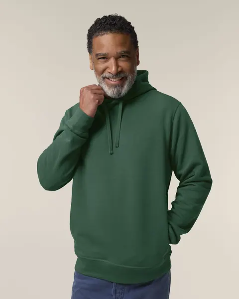 Hanorac Sounder Stanley/Stella personalizat — culoarea Verde sticlă, purtat de model, față