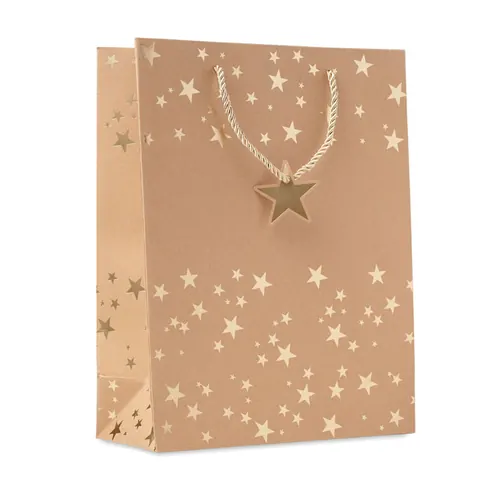 Pungă hârtie SPARKLE — culoarea Auriu, față