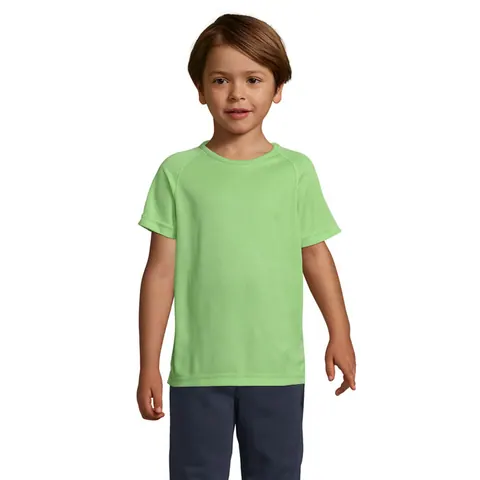 Tricou copii SPORTY — culoarea Verde măr, față
