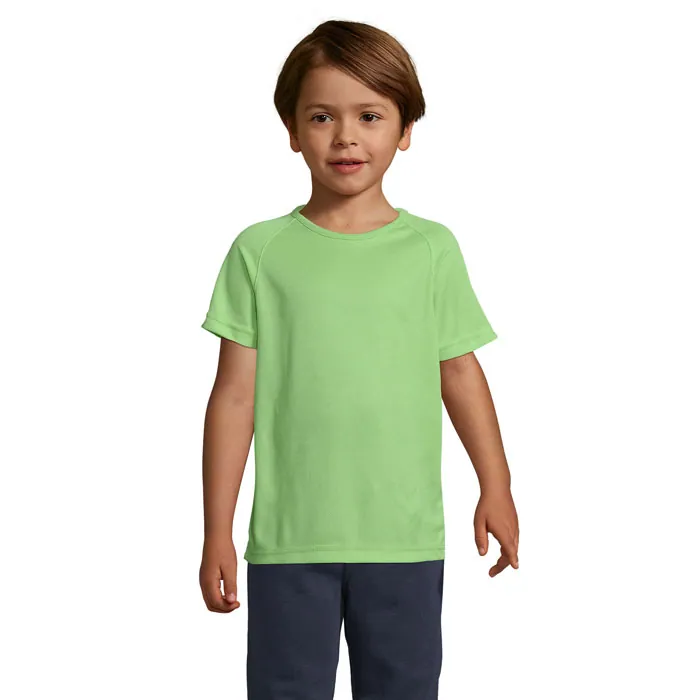 Tricou copii SPORTY — culoarea Verde măr, față