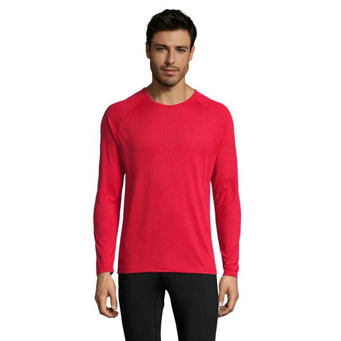 Tricou cu mânecă lungă bărbați SPORTY LSL — culoarea Roșu, față