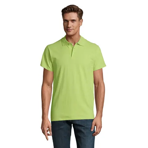 Tricou polo bărbați SPRING II — culoarea Verde măr, față