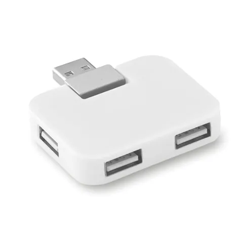 Hub USB SQUARE — culoarea Alb, față