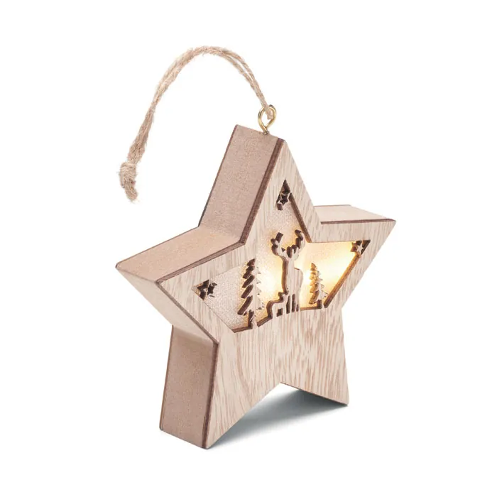 Stea STARLIGHT — culoarea Lemn, față