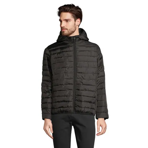 Jachetă bărbați STREAM HOODED — culoarea Negru, față