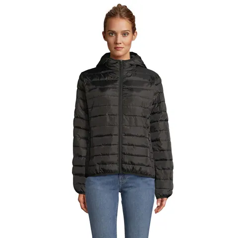 Jachetă damă STREAM HOODED — culoarea Negru, față