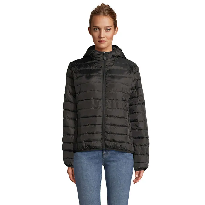 Jachetă damă STREAM HOODED — culoarea Negru, față