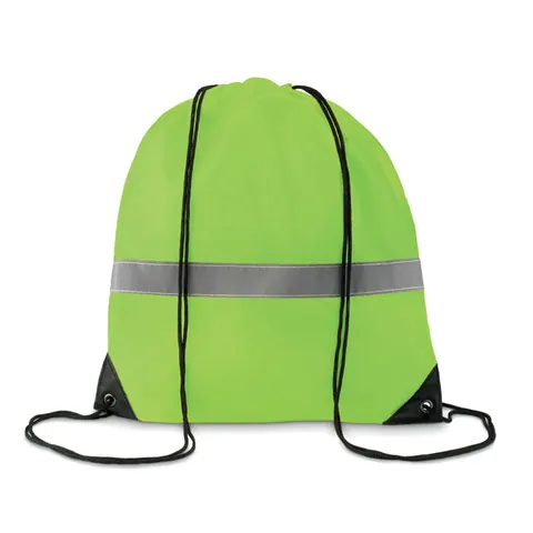 Rucsac cu șnur STRIPE — culoarea Galben neon, față