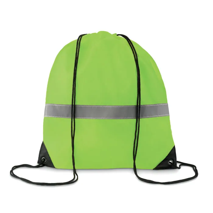 Rucsac cu șnur STRIPE — culoarea Galben neon, față