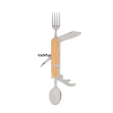 Set tacâmuri multifuncționale SUBETE — culoarea Lemn, față