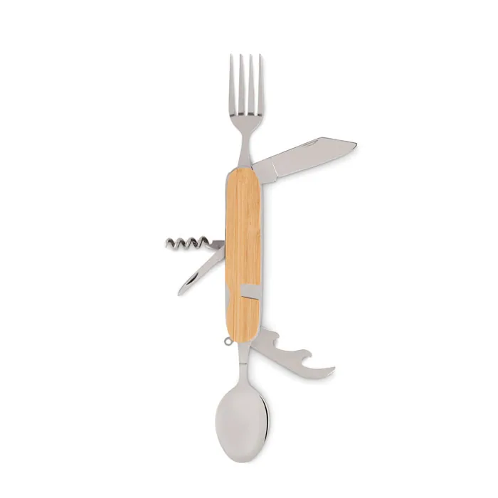 Set tacâmuri multifuncționale SUBETE — culoarea Lemn, față