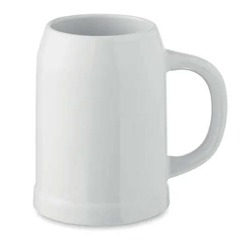 Cană ceramică SUBLIER — culoarea Alb, față