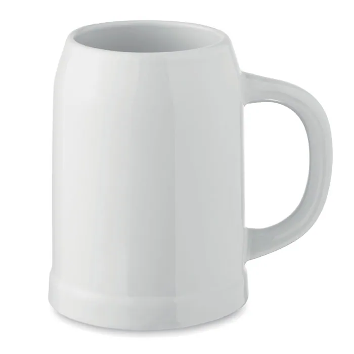 Cană ceramică SUBLIER — culoarea Alb, față