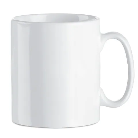 Cană ceramică SUBLIM — culoarea Alb, față