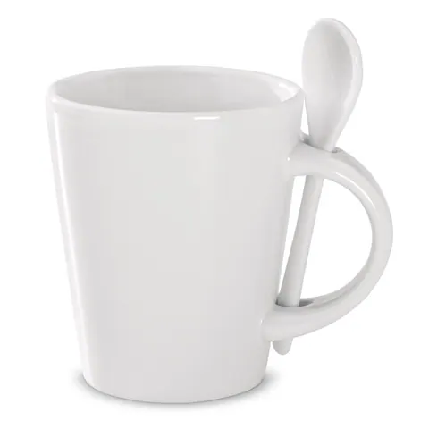 Cană ceramică SUBLIMKONIK — culoarea Alb, față