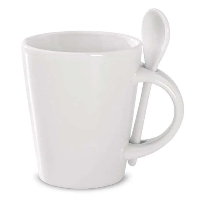 Cană ceramică SUBLIMKONIK — culoarea Alb, față