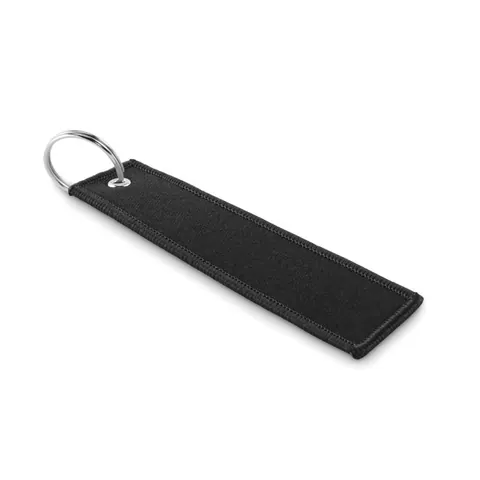 Breloc textil TAKEOFF — culoarea Negru, față