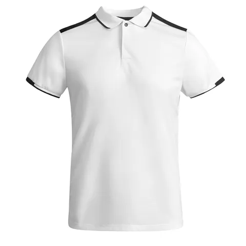 Tricou polo tehnic bărbați Tamil — culoarea Alb / Negru, imagine produs