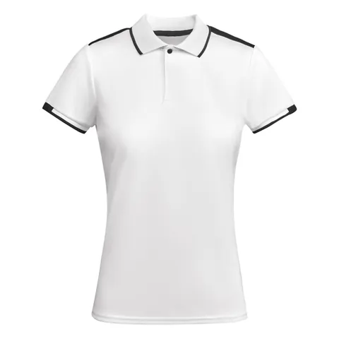 Tricou polo sport damă Tamil — culoarea Alb / Negru, imagine produs