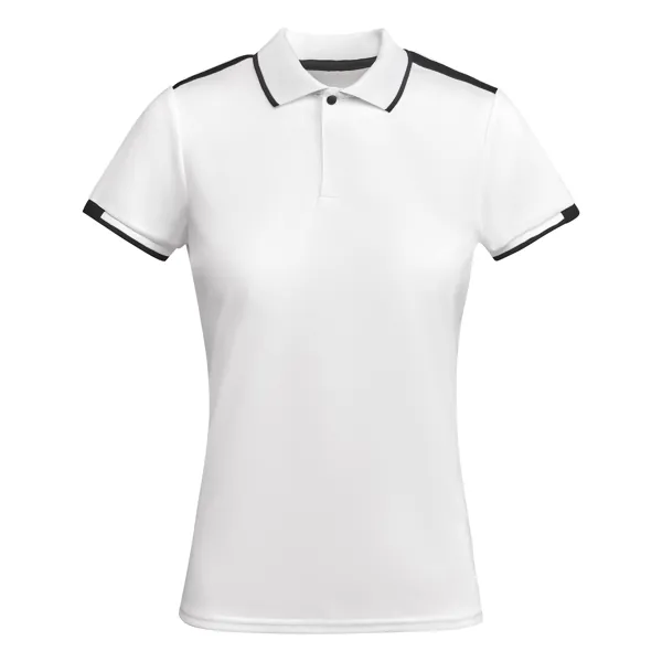 Tricou polo sport damă Tamil — culoarea Alb / Negru, imagine produs