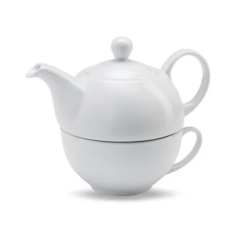 Set ceainic TEA TIME — culoarea Alb, față