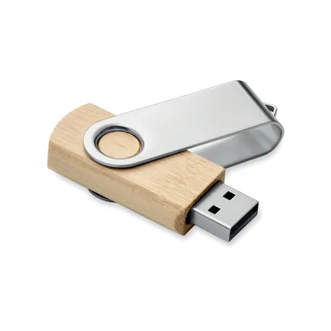 Stick USB TECHMATE BAMBOO — culoarea Lemn, față