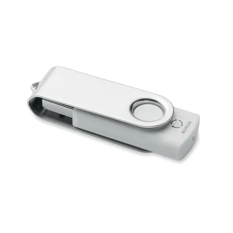 Stick USB TECHMATE RABS — culoarea Alb, față