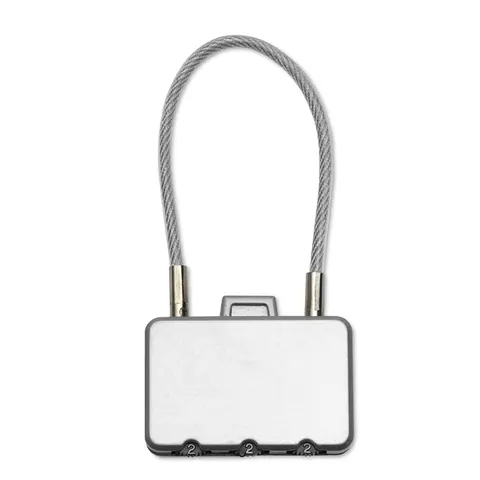 Lacăt THREECODE — culoarea Argint mat, față