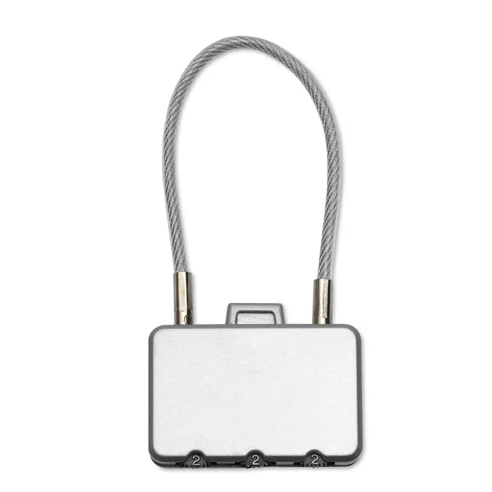 Lacăt THREECODE — culoarea Argint mat, față