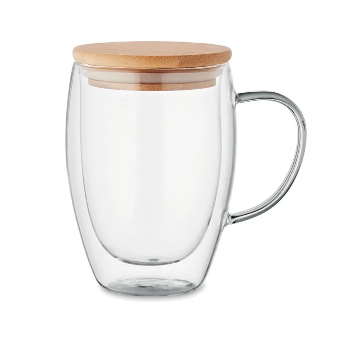 Cană borosilicat TIROL — culoarea Transparent, față