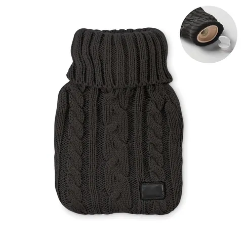 Sticlă apă caldă TOASTY — culoarea Negru, față