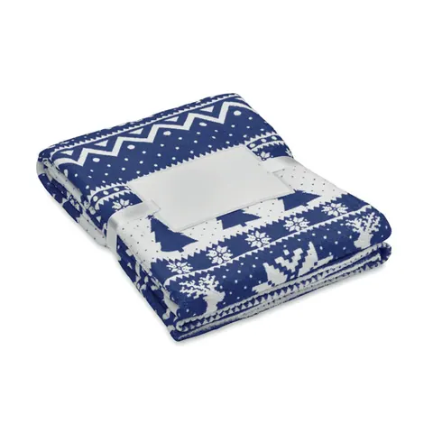 Pătură fleece RPET TOSTI — culoarea Albastru, față