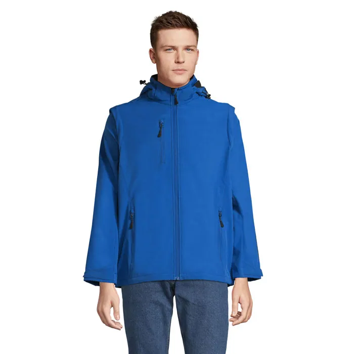 Jachetă softshell bărbați TRANSFORMER — culoarea Albastru regal, față
