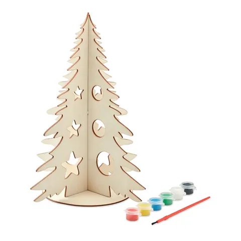 Brad de Crăciun TREE AND PAINT — culoarea Lemn, față