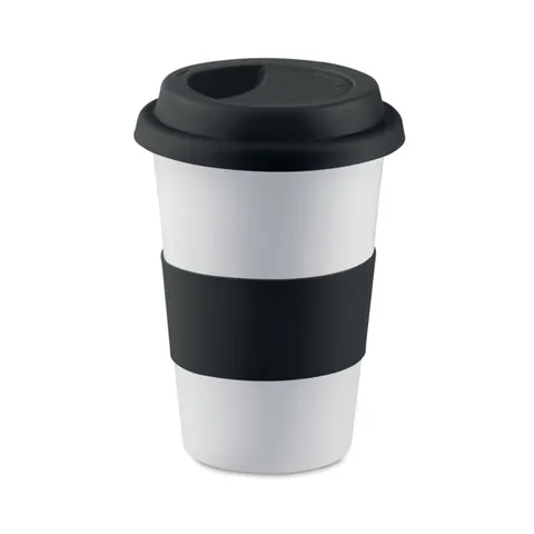 Cană ceramică TRIBECA — culoarea Negru, față